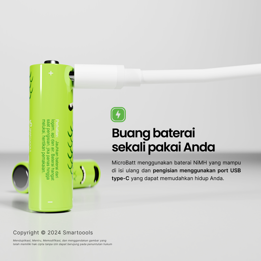 Smartoools MicroBatt AA - Baterai habis? Tidak perlu dibuang, cukup dicas saja