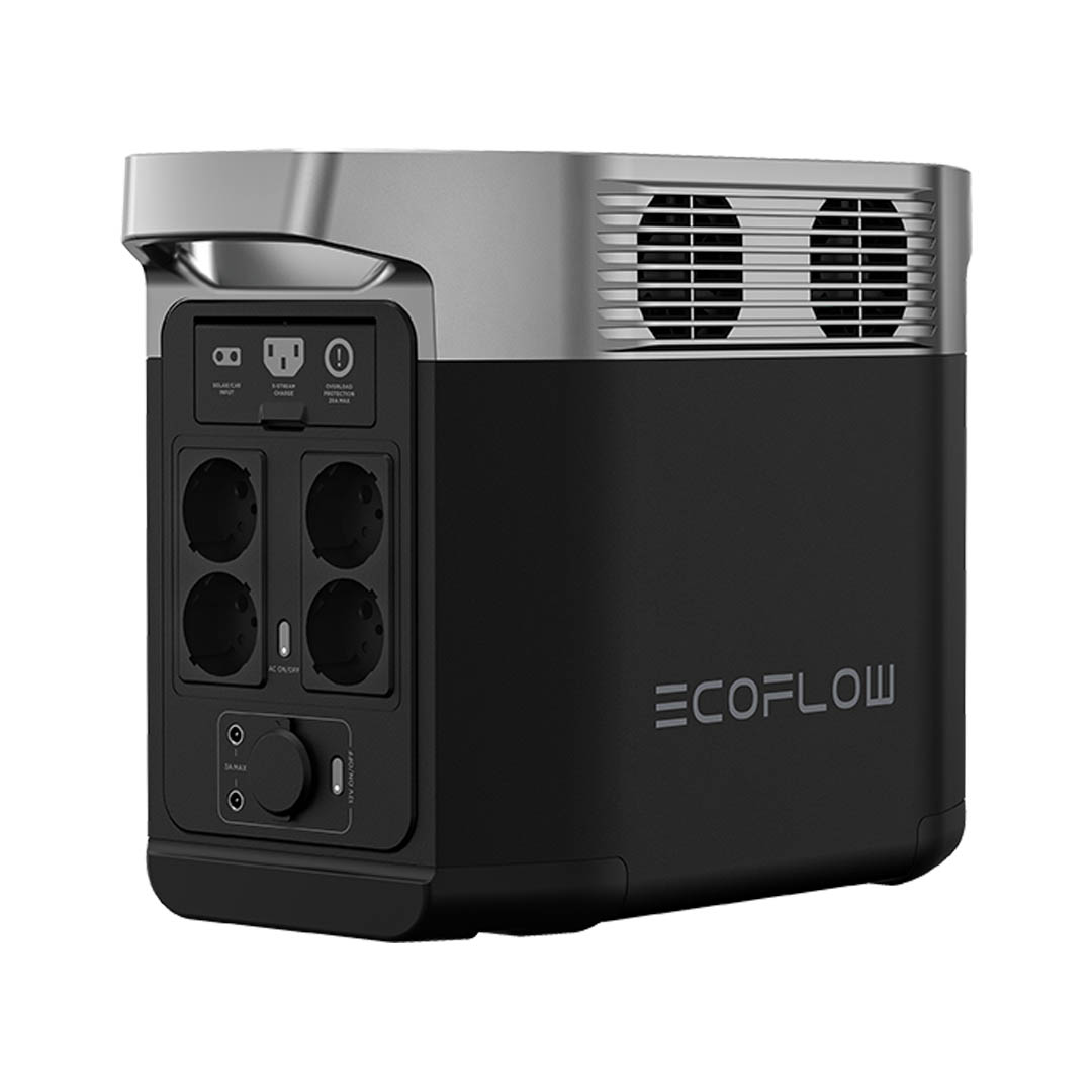 EcoFlow Delta 2 tampak belakang.
