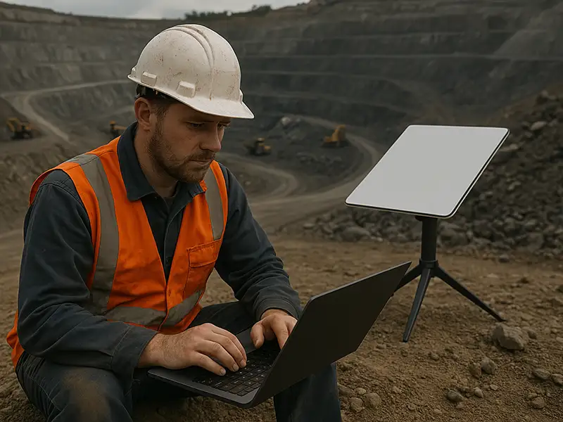 Power station Bluetti cocok menjadi backup Starlink untuk semua keperluan, seperti misalnya di pertambangan.