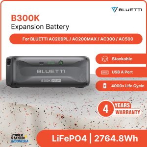 Bluetti B300K adalah baterai ekspansi atau tambahan untuk inverter AC500 atau AC300. Begitu juga untuk tipe power station AC200PL atau AC200MAX.