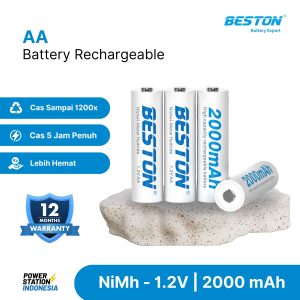 Beston AA 2000mAh Ni-MH baterai isi ulang berkapasitas besar dengan daya stabil yang bisa diisi ratusan kali—lebih hemat, ramah lingkungan, cocok untuk kamera, mainan, lampu, dan perangkat rumah tangga yang menggunakan baterai AA.